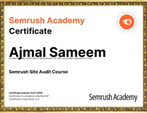 Semrush Academy Certificate | Digital Marketing Expert in Kerala